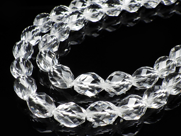 10ミリ ウェーブカット 天然水晶 連材 ツイストカット 波水晶 - 各種パーツ
